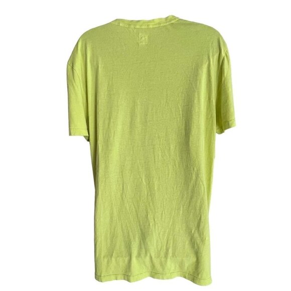 VTG 90s CK1 V-Neck Short Sleeve Shirt Raised Mini Square Front Green Men’s L - Picture 4 of 11